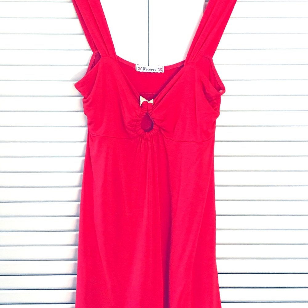 Forever21 Red Tank w/ Gold/Rhinestone Snake Detail